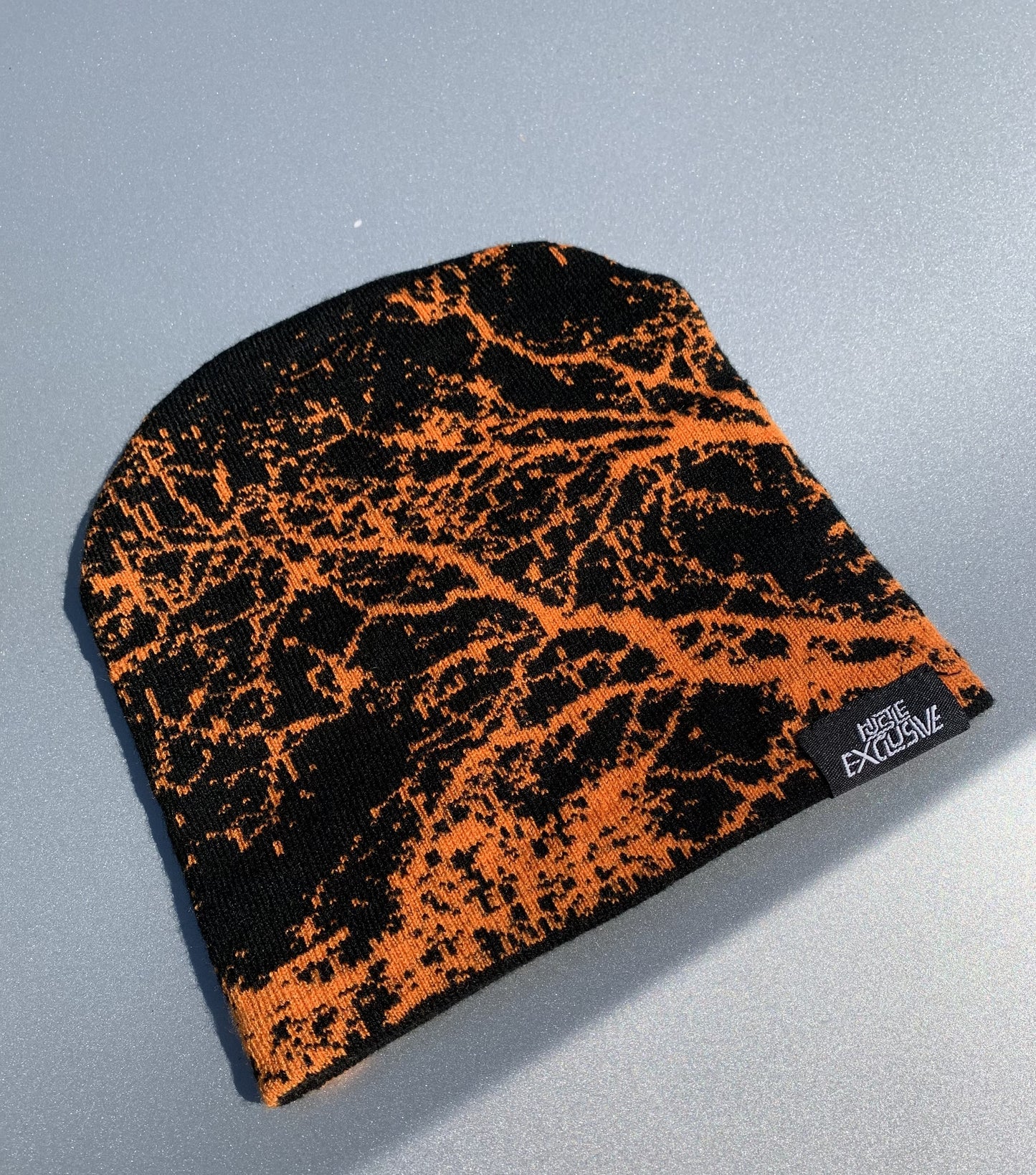 Hustle Exclusive Graphic "Dark Orange & Black" Beanie