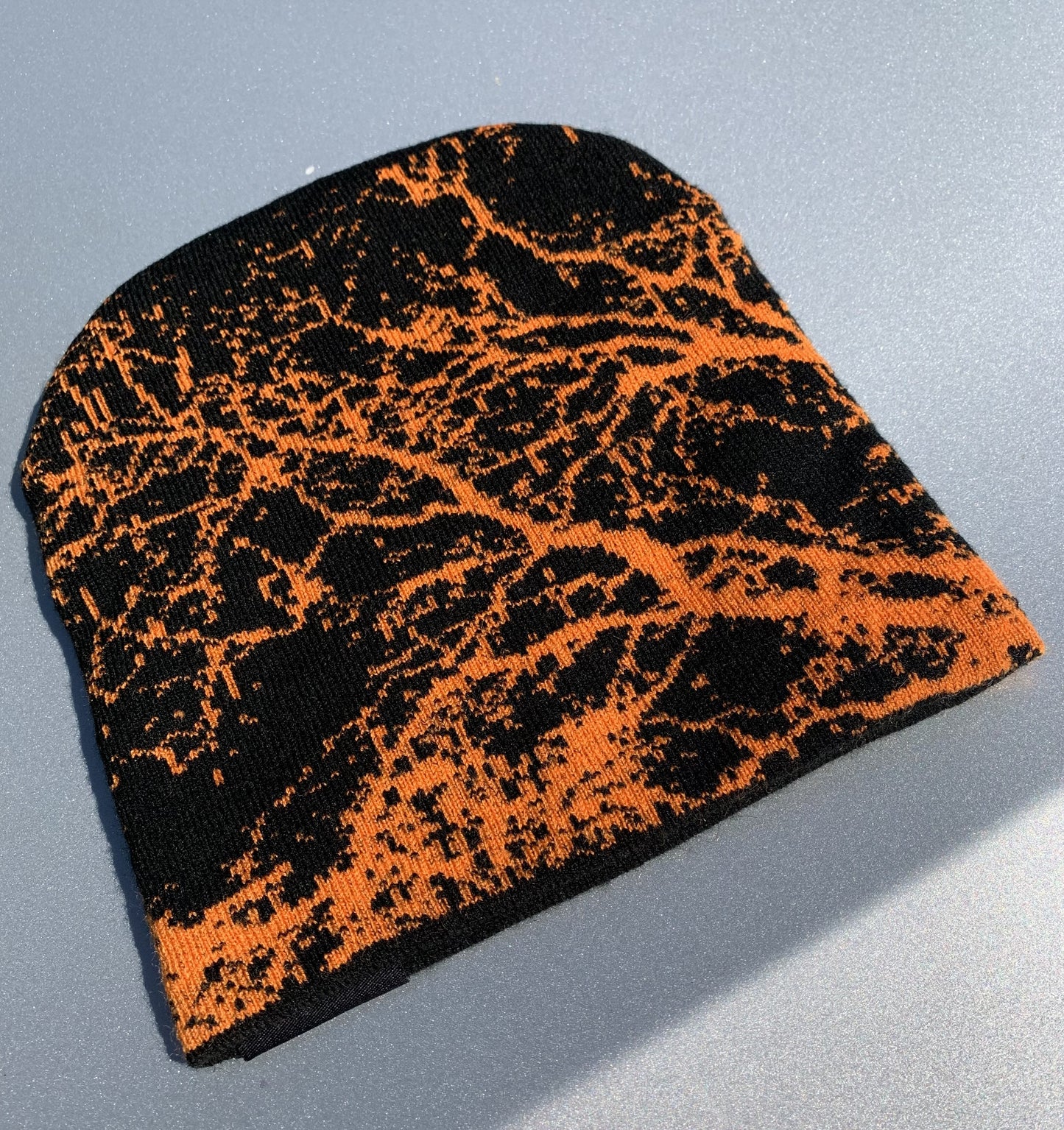 Hustle Exclusive Graphic "Dark Orange & Black" Beanie