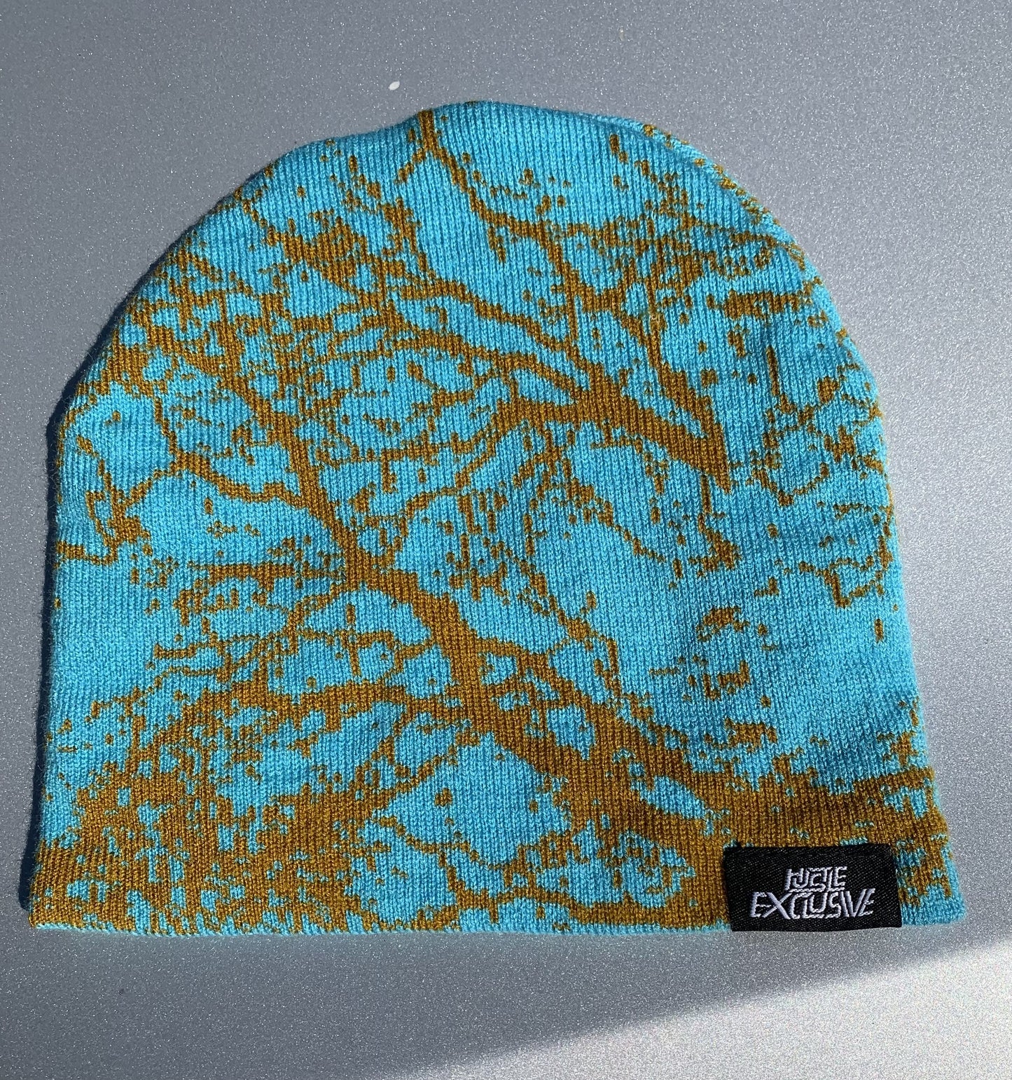 Hustle Exclusive Graphic "Teal & Yellow" Beanie