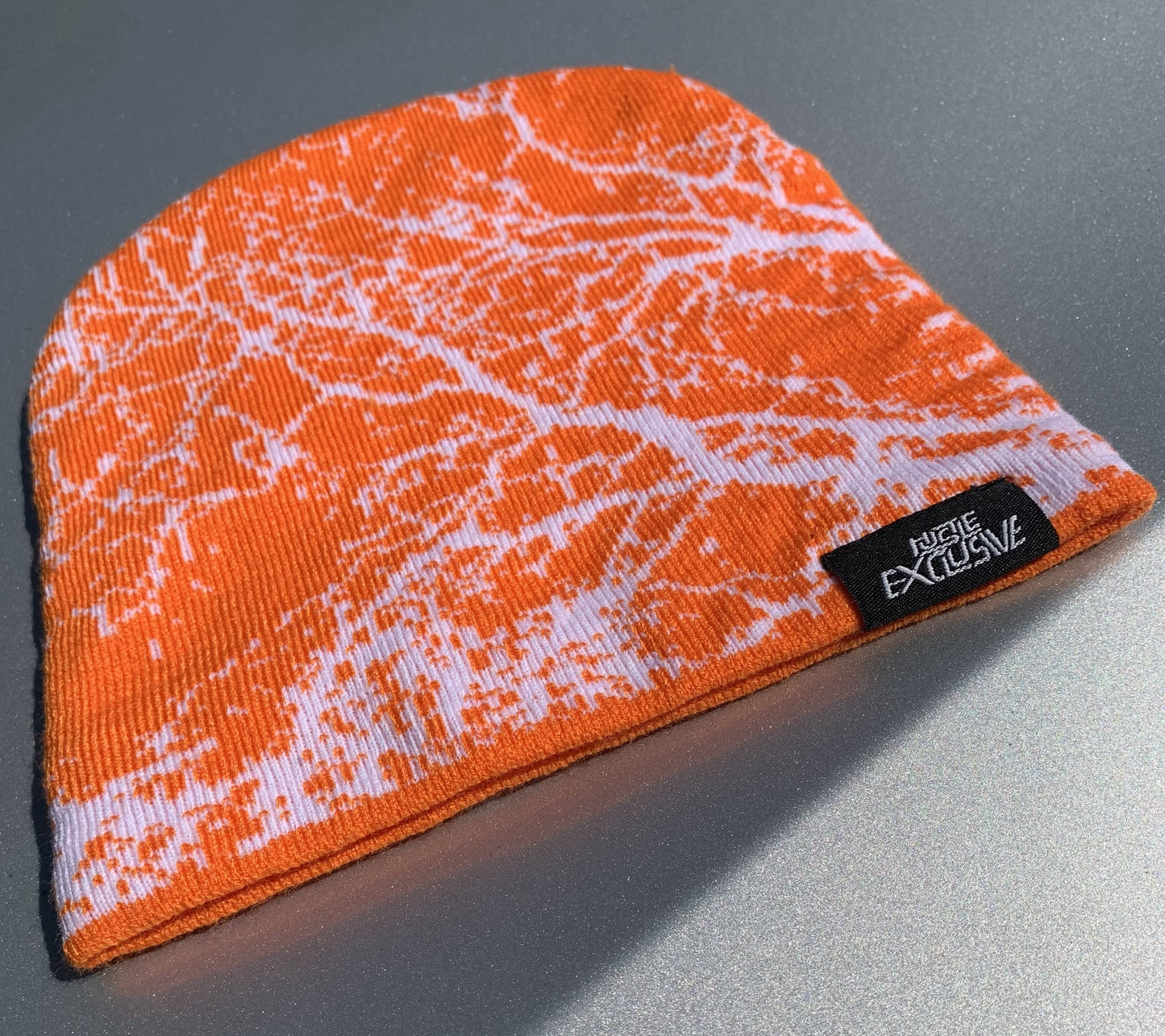 Hustle Exclusive Graphic "Bright Orange & White" Beanie