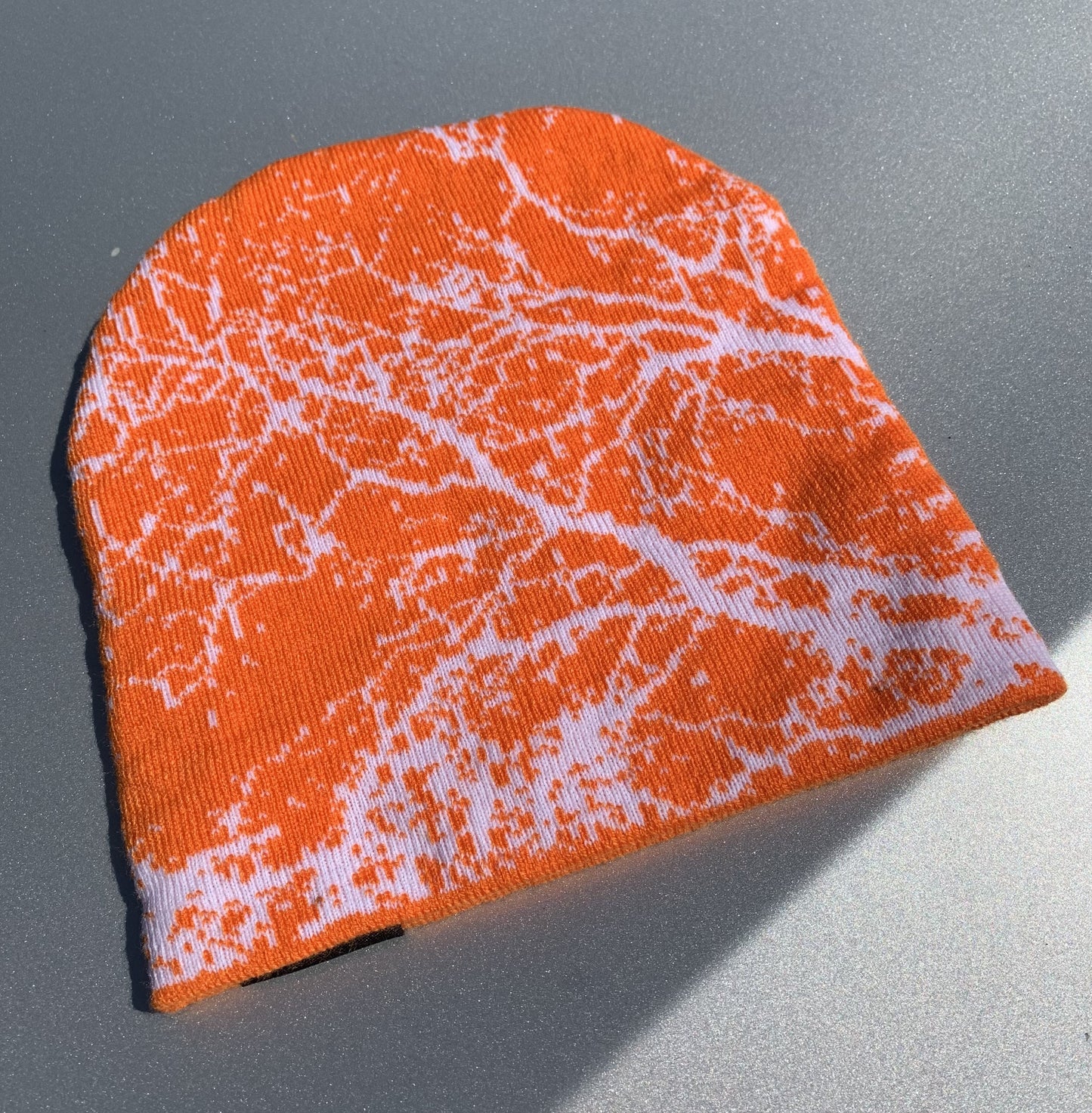 Hustle Exclusive Graphic "Bright Orange & White" Beanie