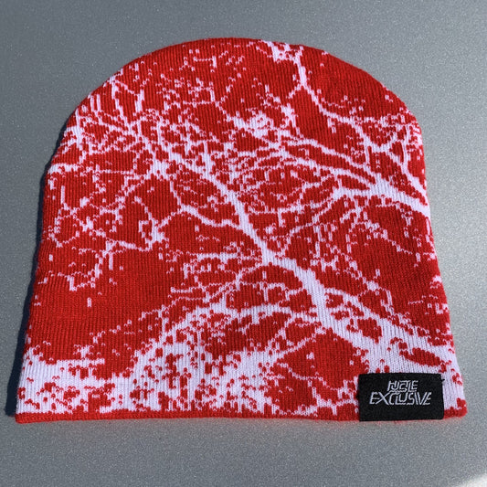 Hustle Exclusive Graphic "Bright Red & White" Beanie