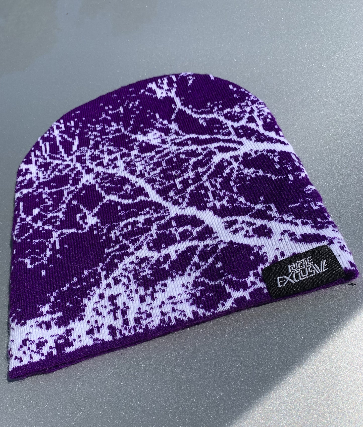 Hustle Exclusive Graphic "Purple & White" Beanie