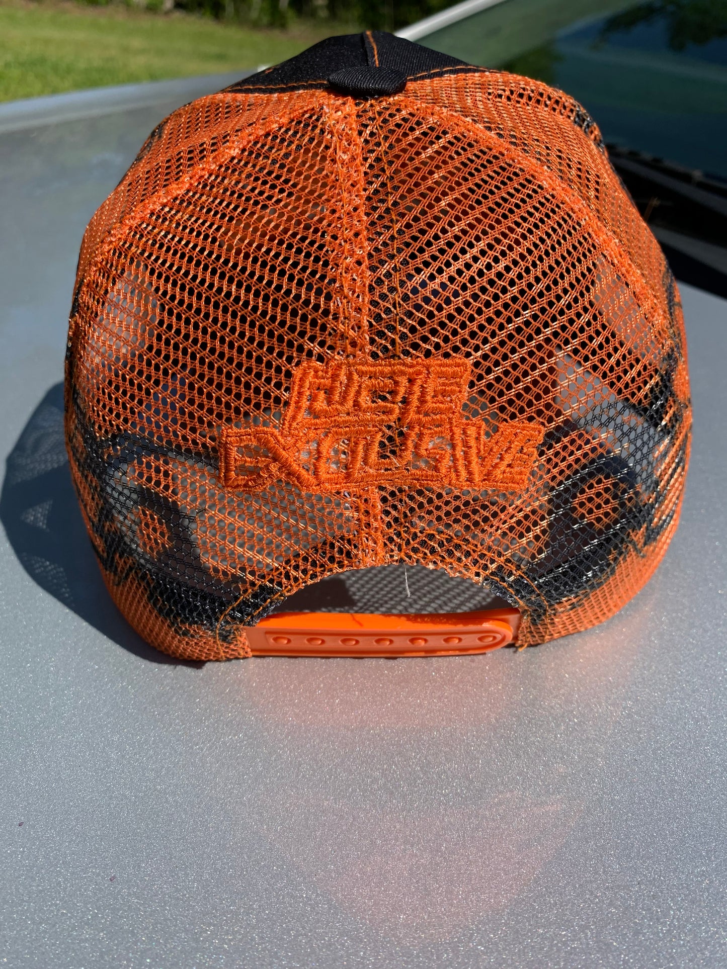 Hustle Exclusive Graphic "Dark Orange & Black" Trucker Hat