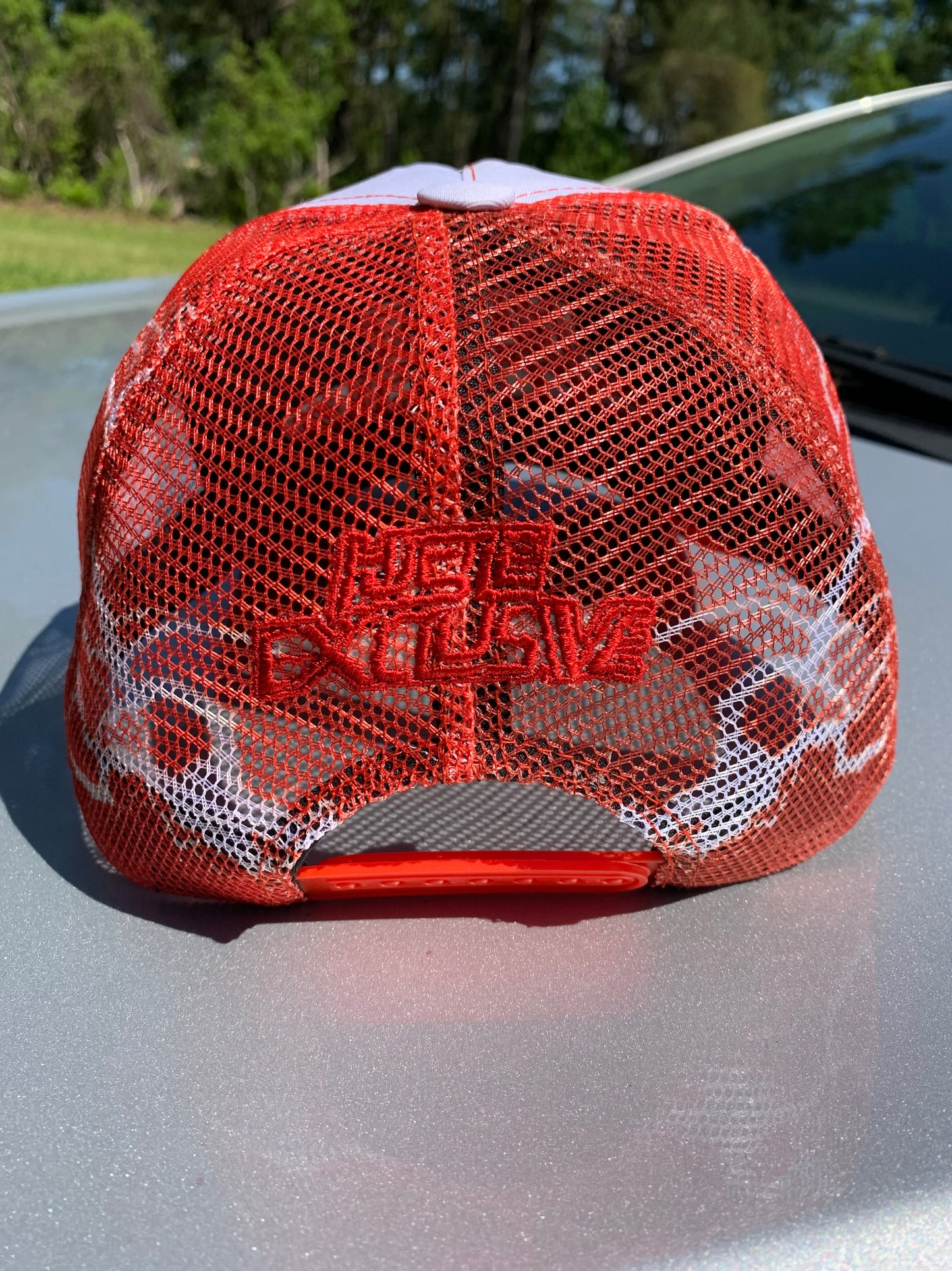 Hustle Exclusive Graphic "Bright Red & White" Trucker Hat