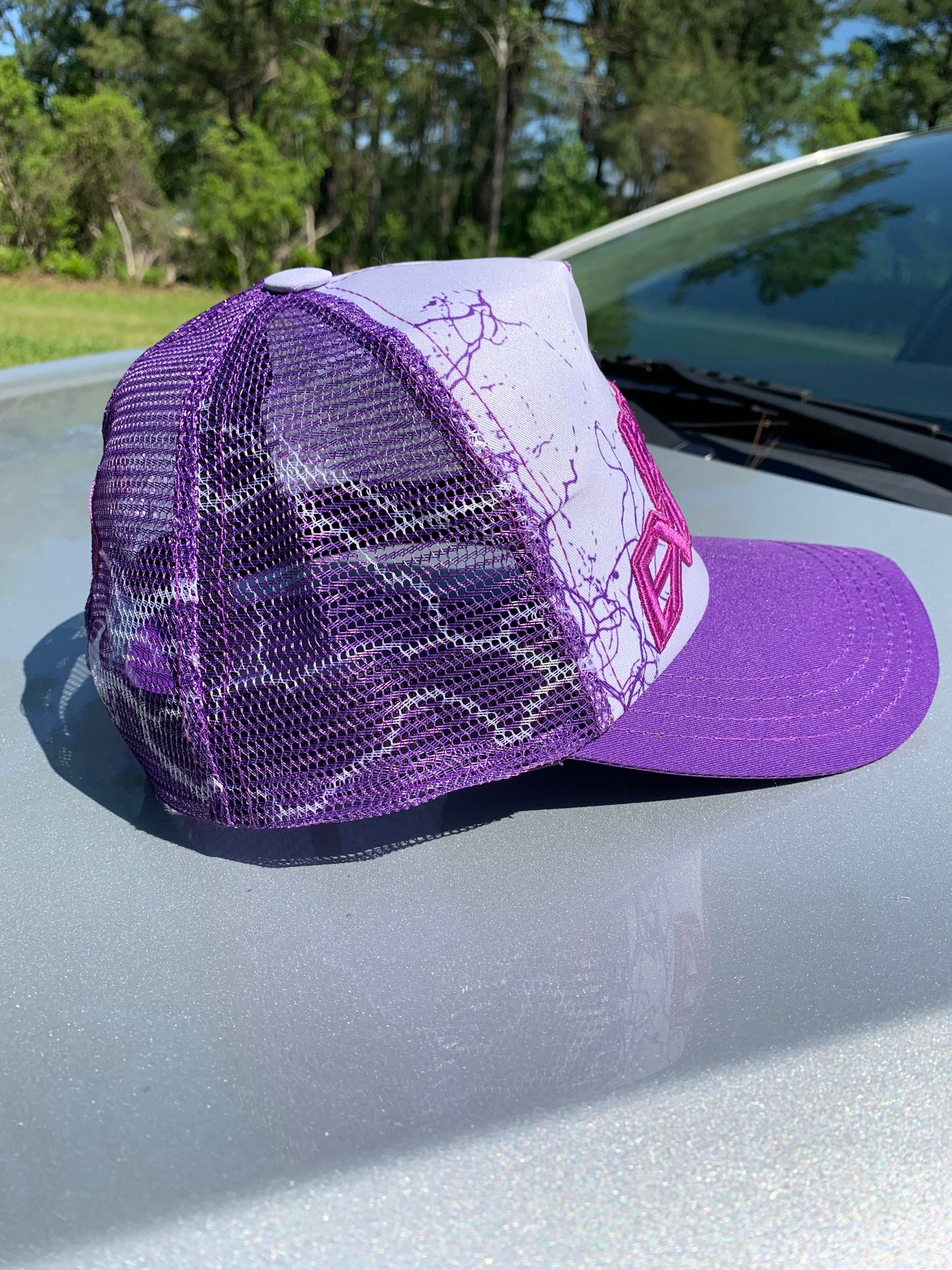 Hustle Exclusive Graphic "Purple & Gray" Trucker Hat